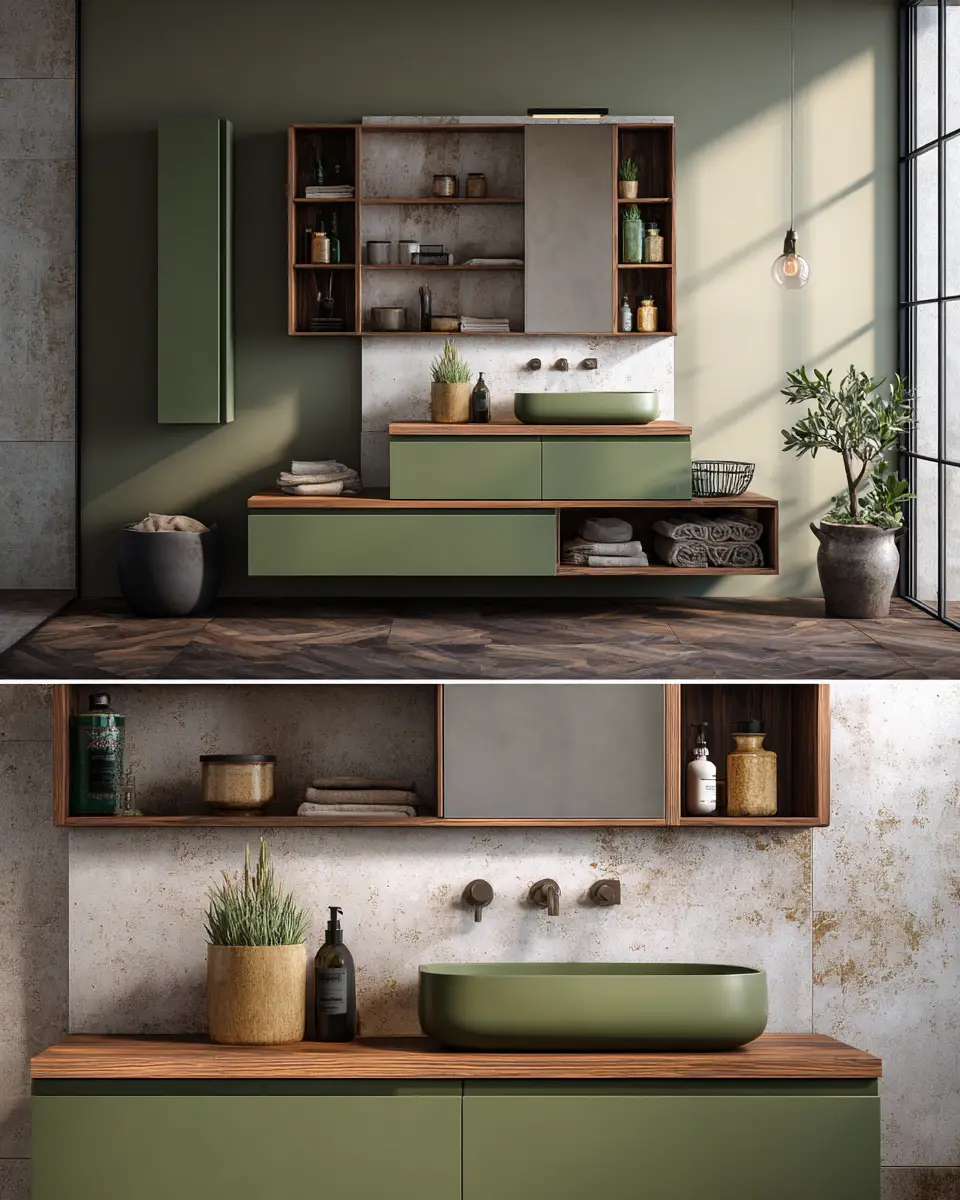 Olive Green Bathroom Decor Ideas