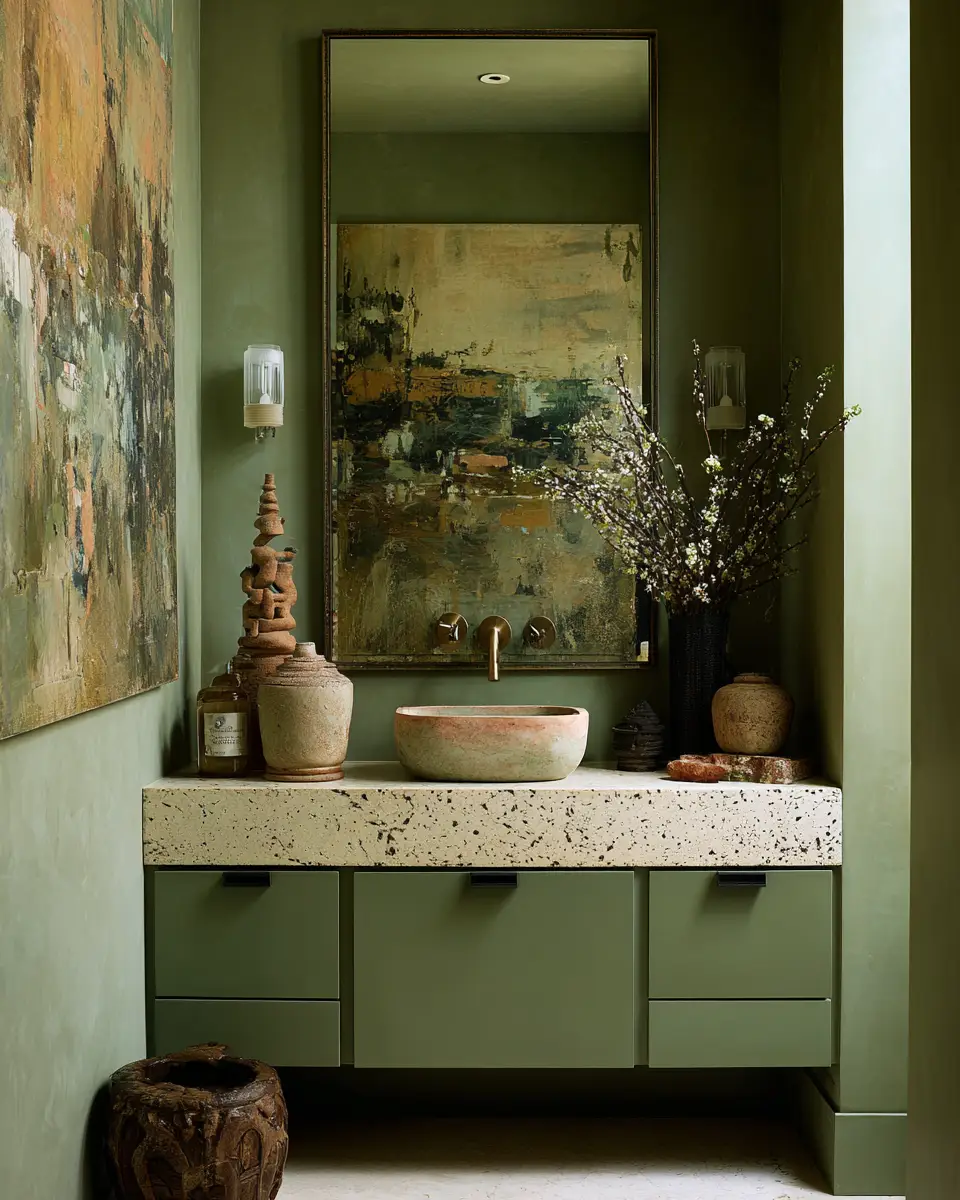 Olive Green Bathroom Decor Ideas