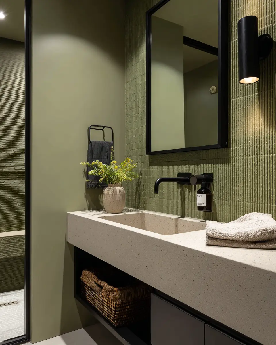 Olive Green Bathroom Decor Ideas