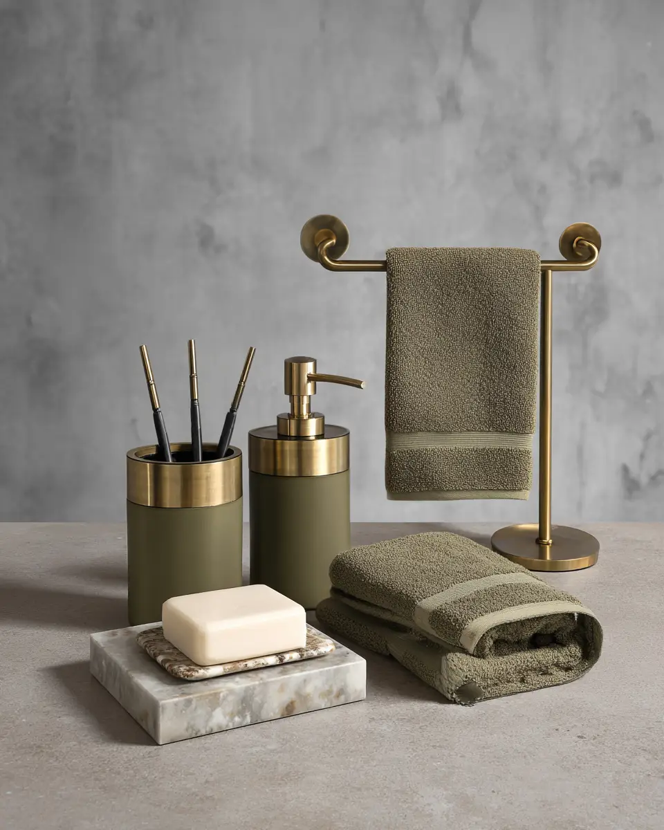 Olive Green Bathroom Decor Ideas
