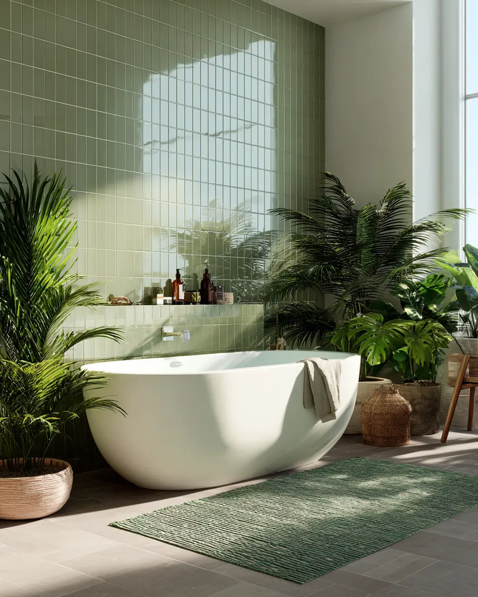 Olive Green Bathroom Decor Ideas