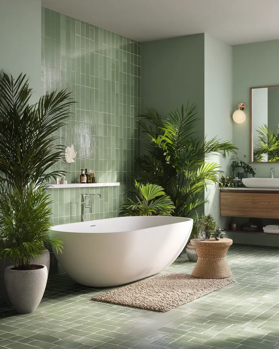 Olive Green Bathroom Decor Ideas