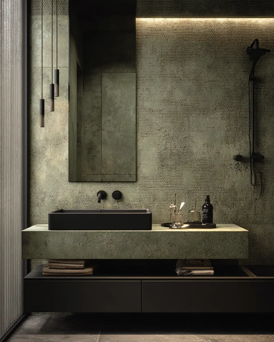 Olive Green Bathroom Decor Ideas