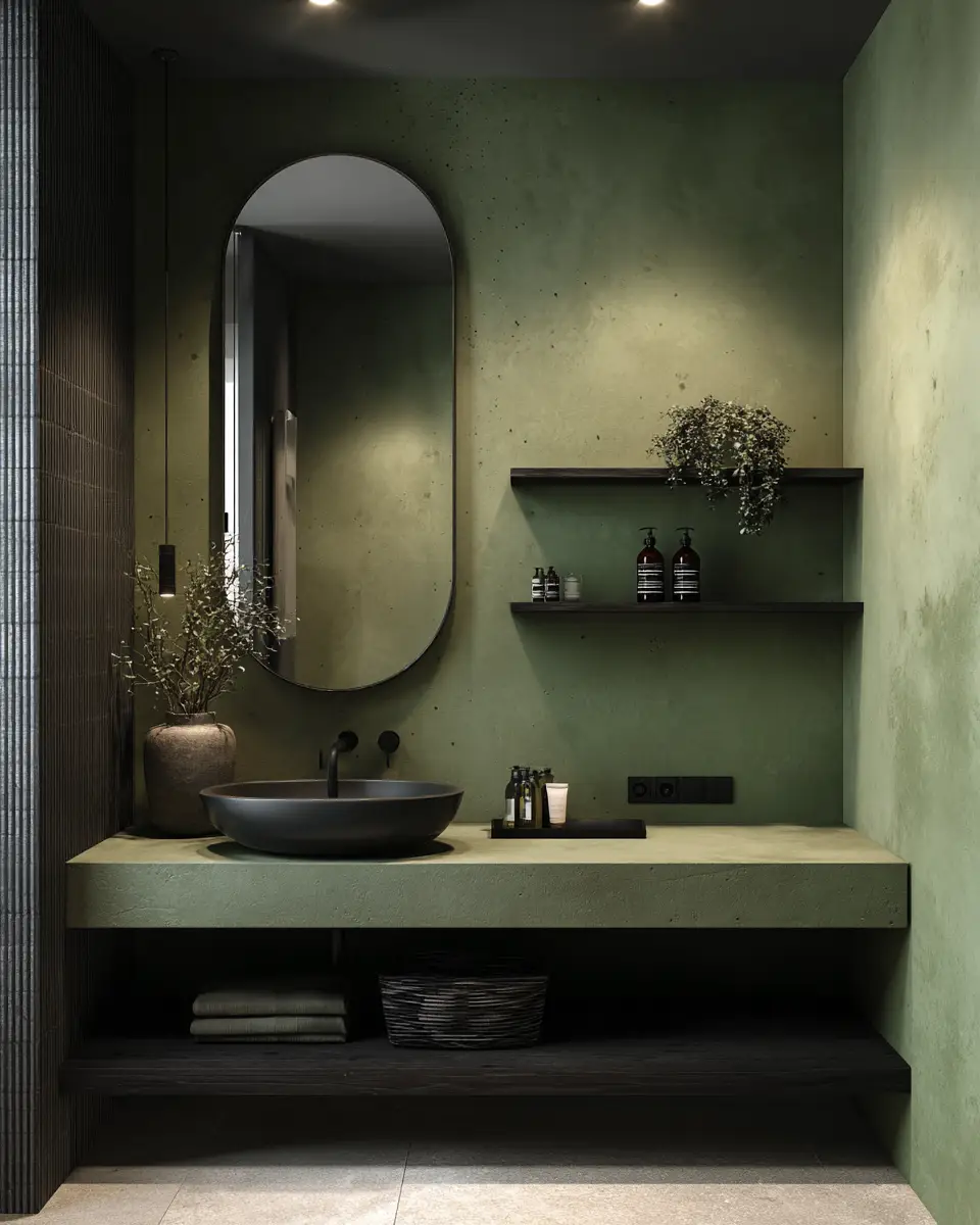 Olive Green Bathroom Decor Ideas