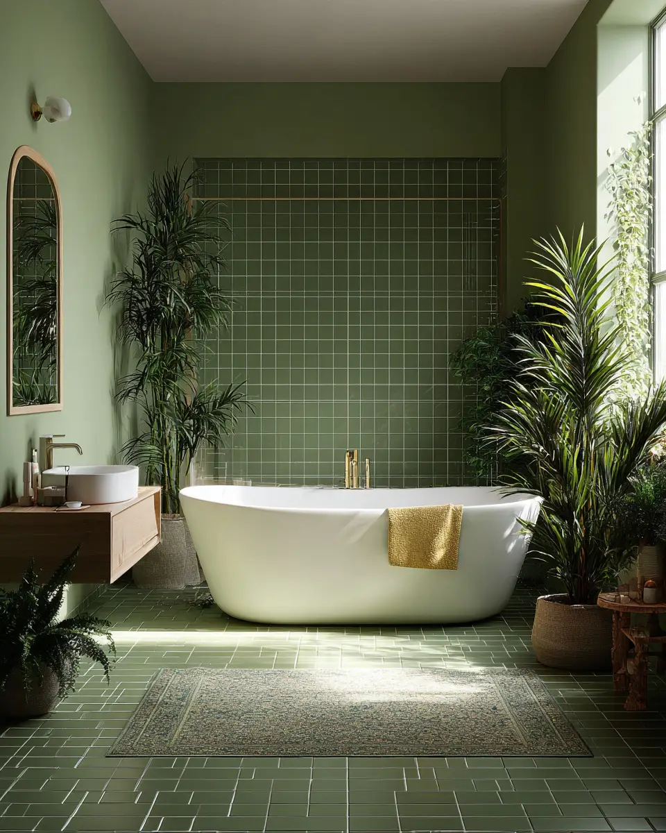 Olive Green Bathroom Decor Ideas