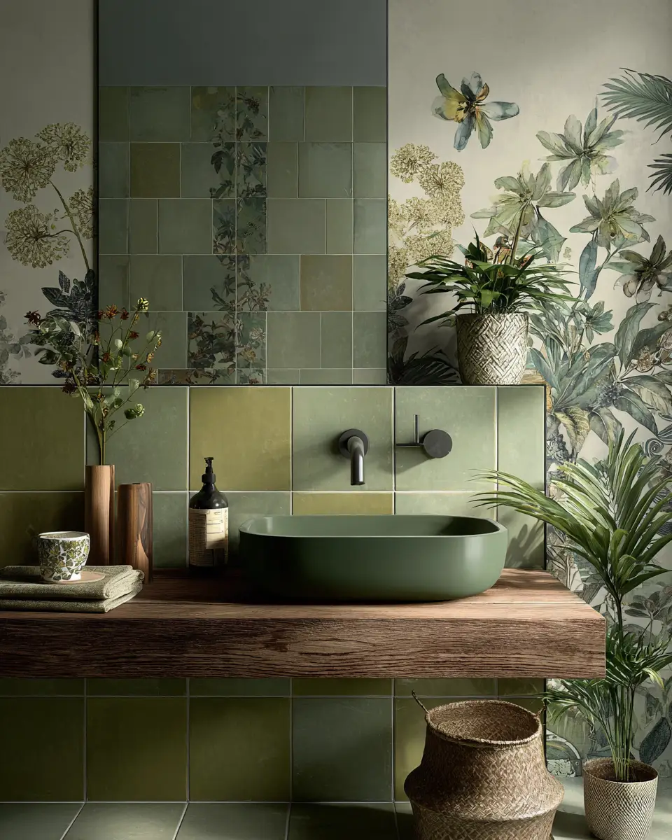 Olive Green Bathroom Decor Ideas