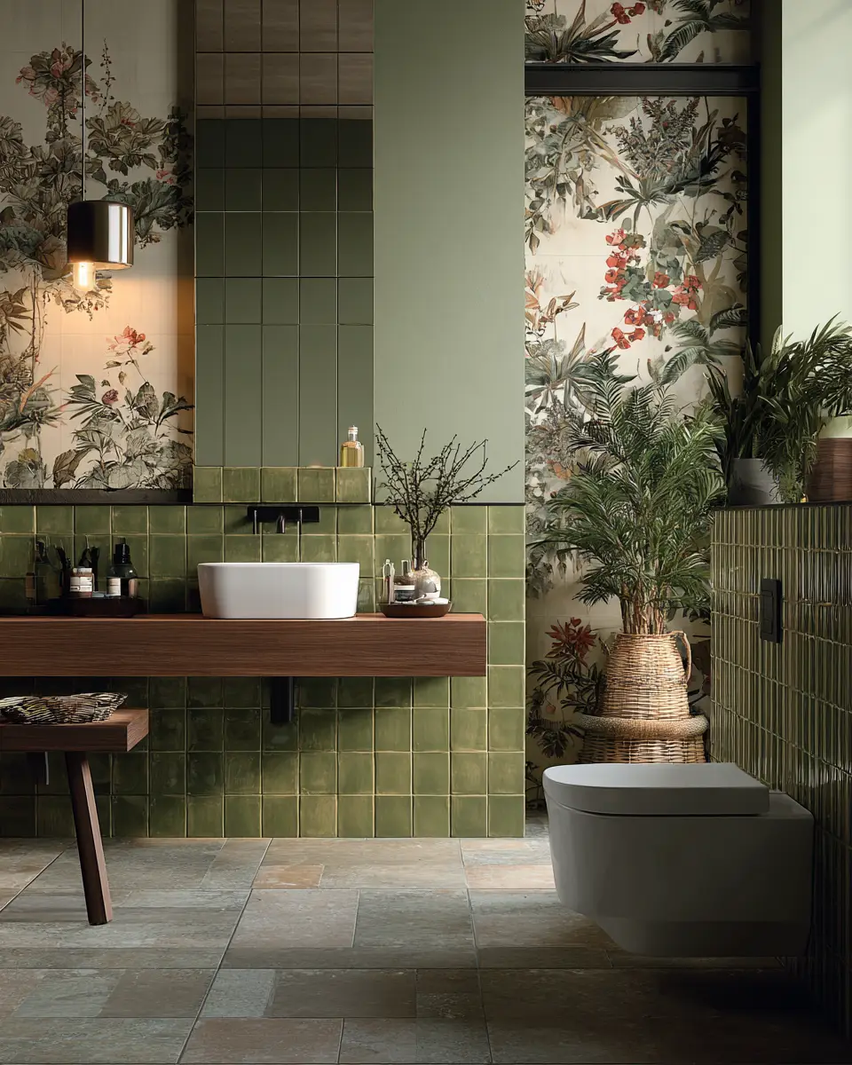 Olive Green Bathroom Decor Ideas