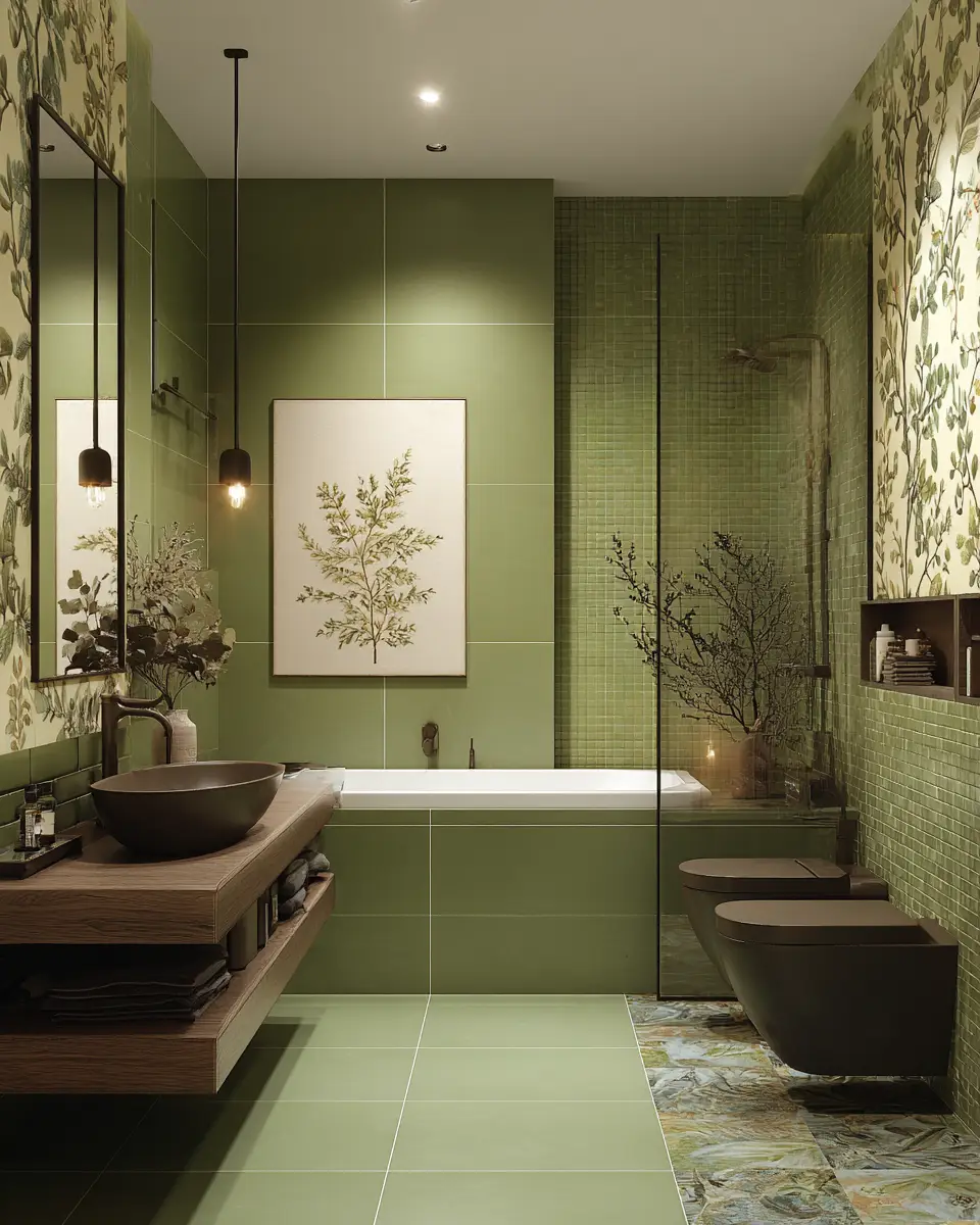 Olive Green Bathroom Decor Ideas