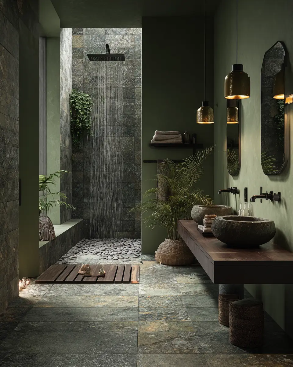 Olive Green Bathroom Decor Ideas