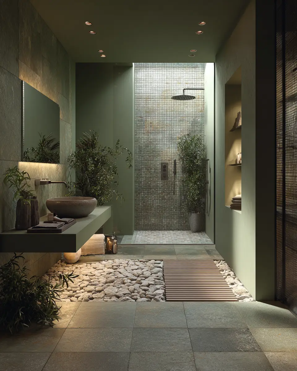 Olive Green Bathroom Decor Ideas