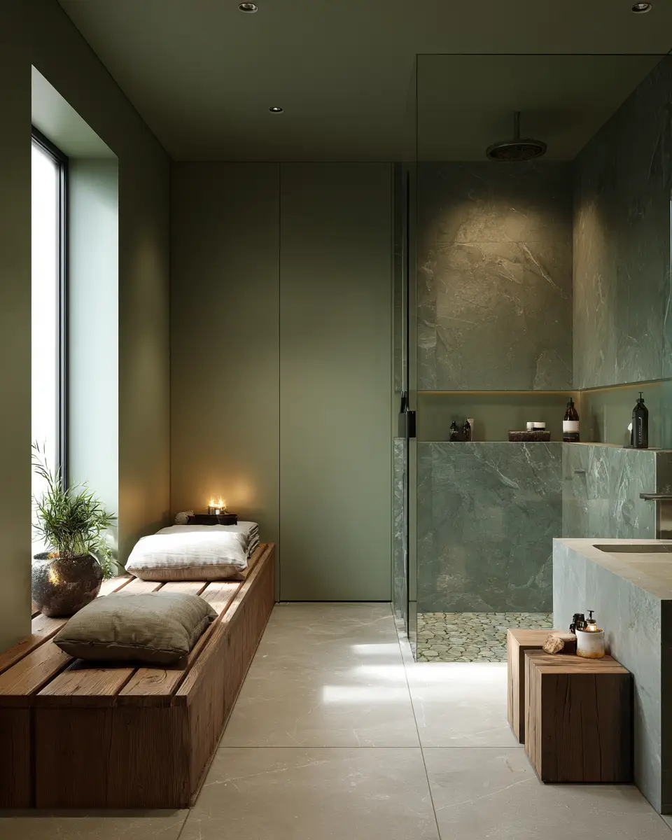 Olive Green Bathroom Decor Ideas