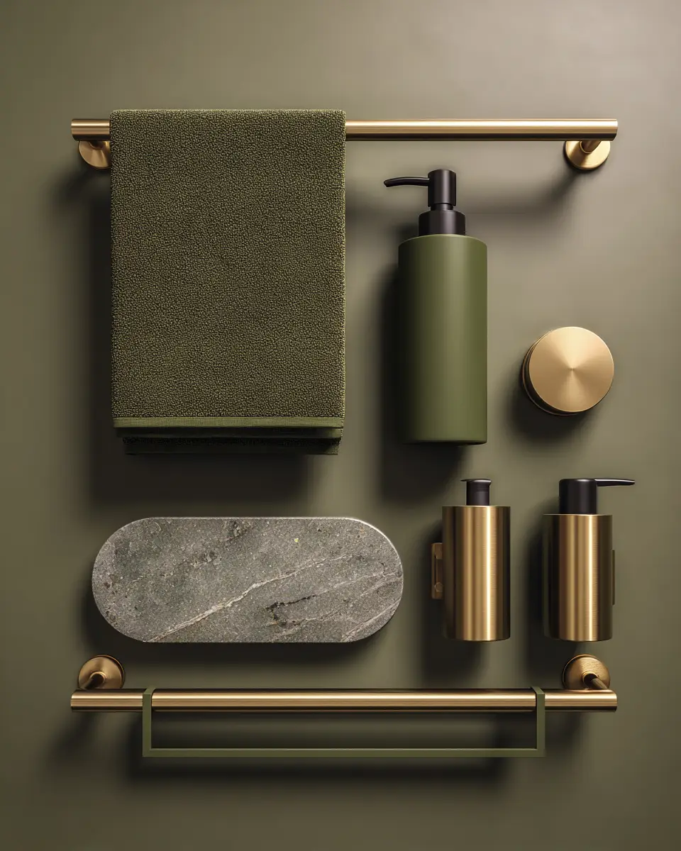 Olive Green Bathroom Decor Ideas