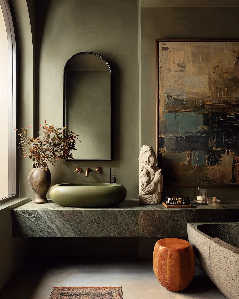 Olive Green Bathroom Decor Ideas