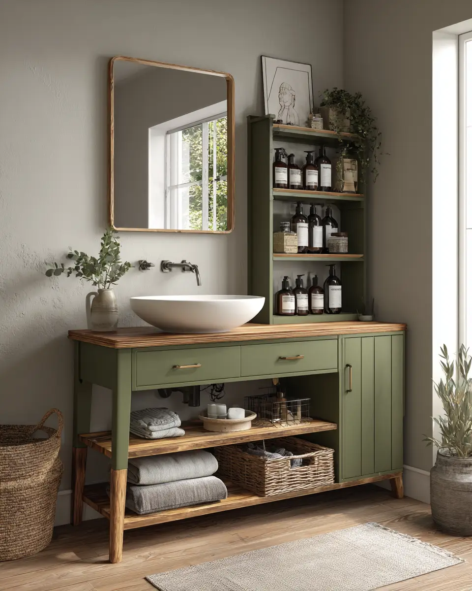 Olive Green Bathroom Decor Ideas