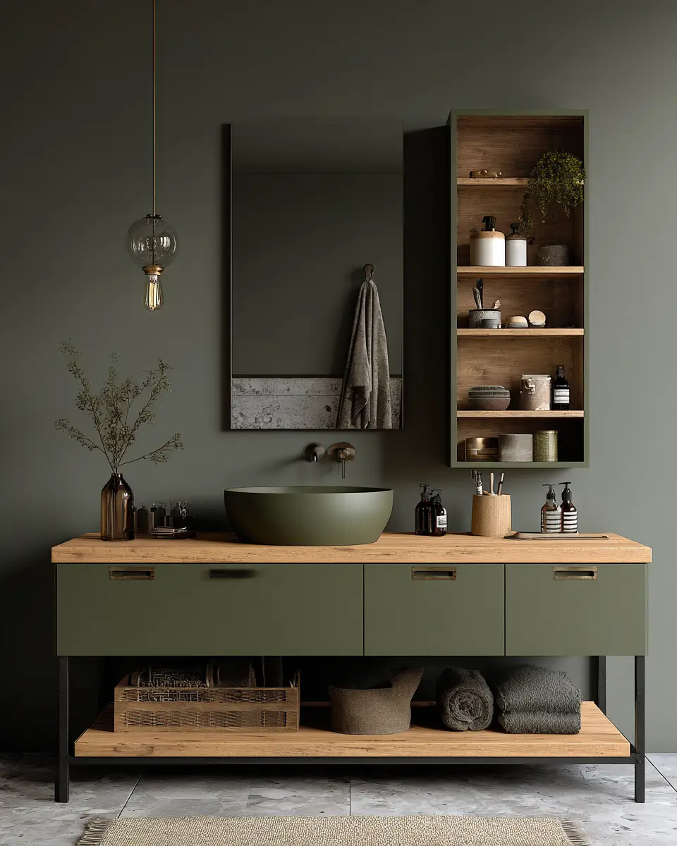 Olive Green Bathroom Decor Ideas