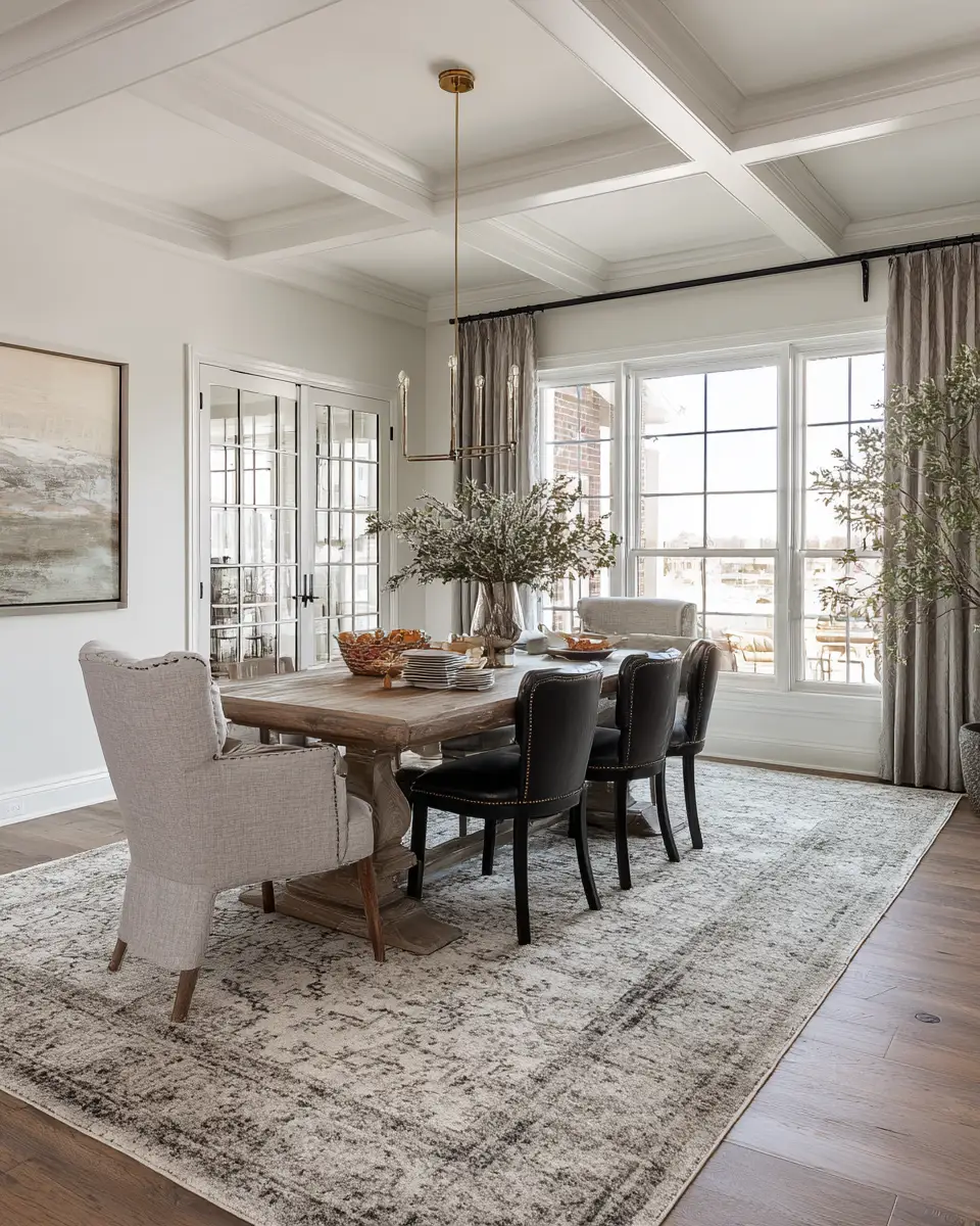 Olive Green Classic Dining Room Decor Ideas