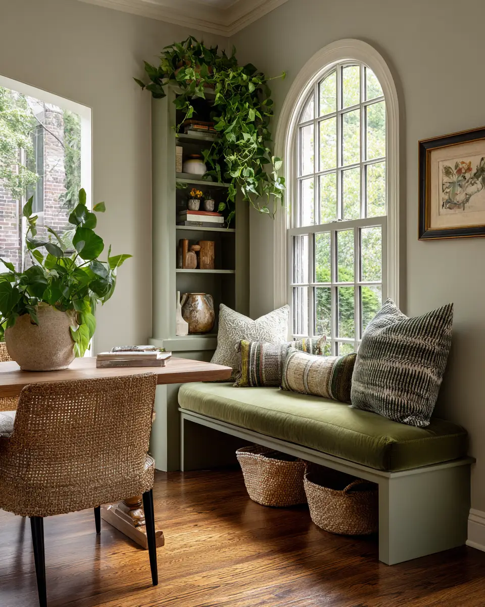 Olive Green Classic Dining Room Decor Ideas