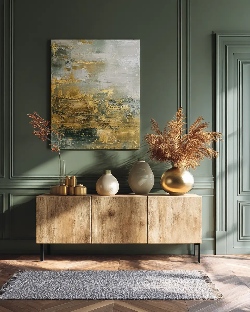 Olive Green Classic Dining Room Decor Ideas