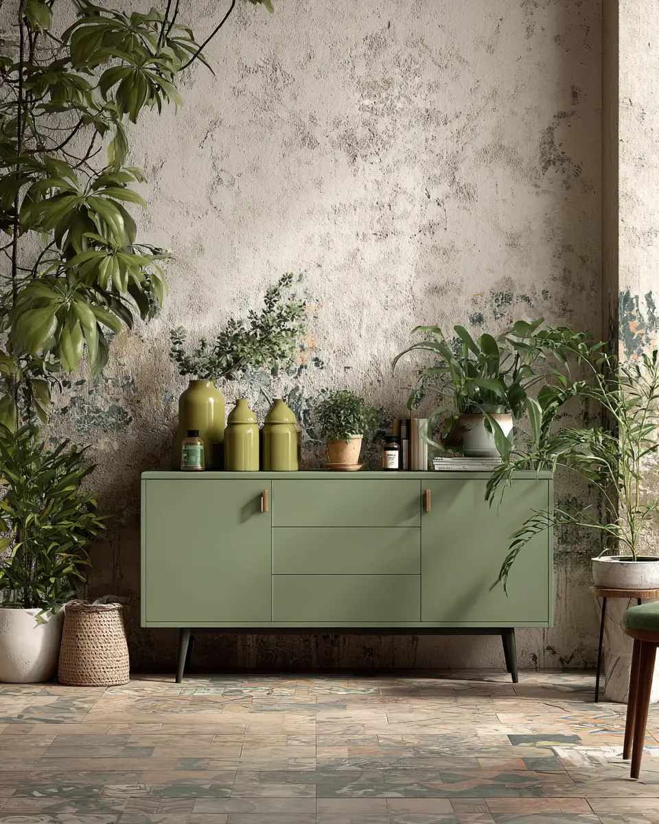 Olive Green Classic Dining Room Decor Ideas