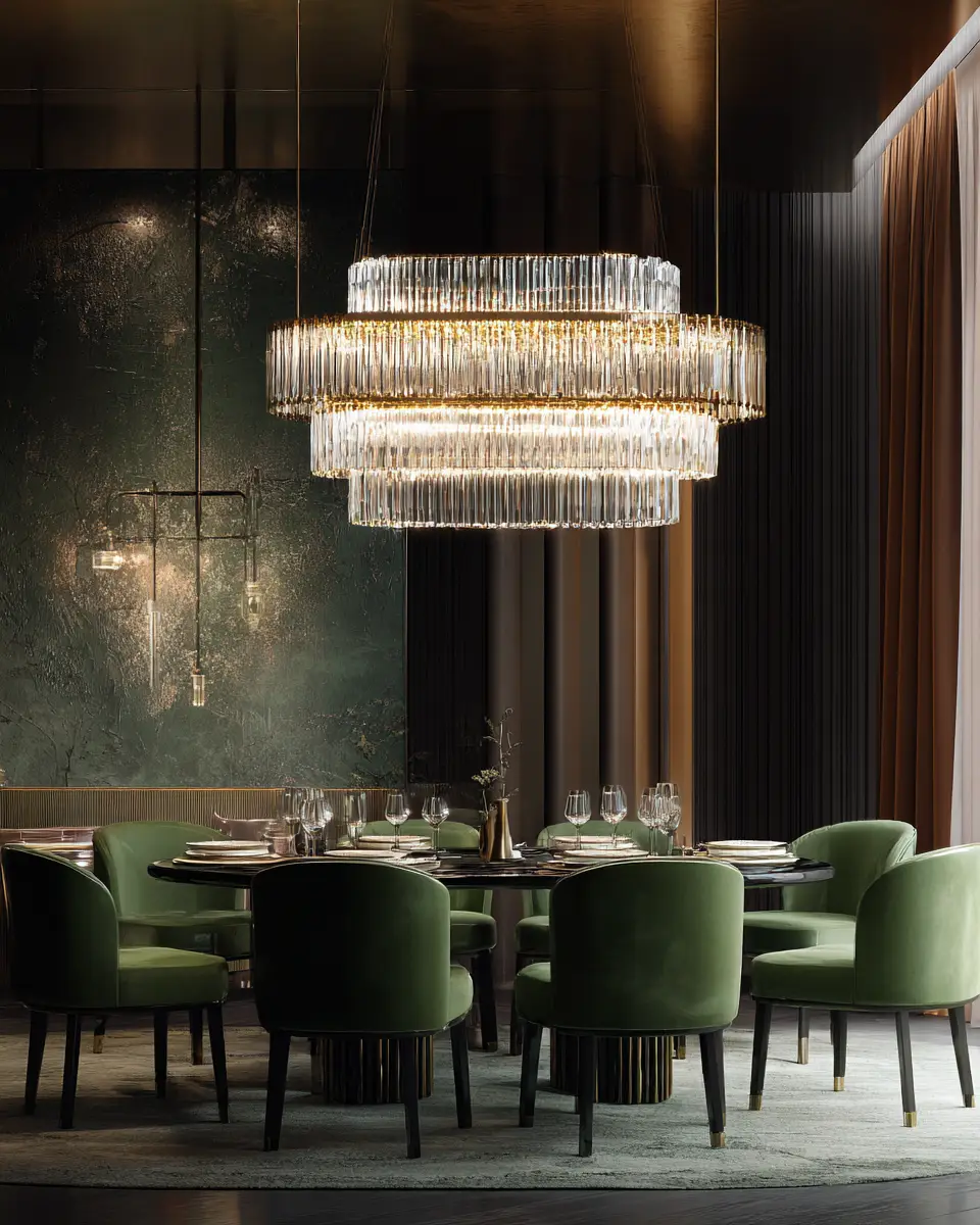 Olive Green Classic Dining Room Decor Ideas