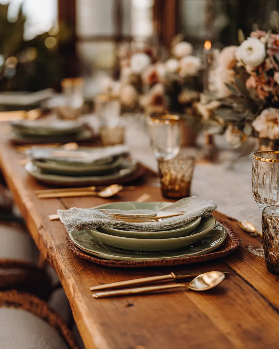 Olive Green Classic Dining Room Decor Ideas