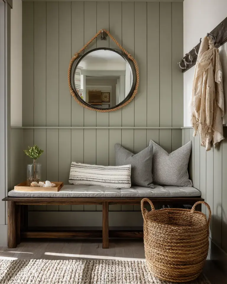 Olive Green Coastal Entryway Decor Ideas - Featured