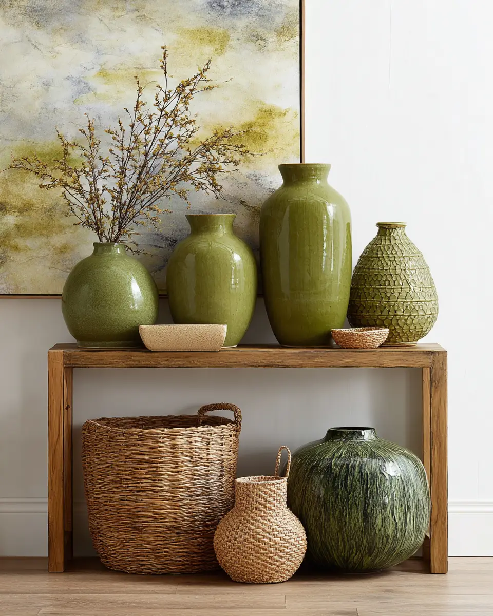 Olive Green Coastal Entryway Decor Ideas