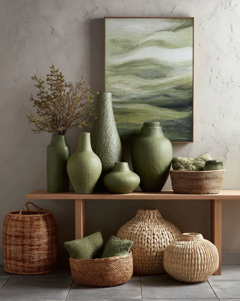 Olive Green Coastal Entryway Decor Ideas