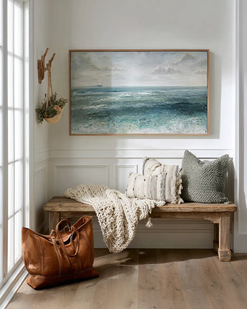 Olive Green Coastal Entryway Decor Ideas