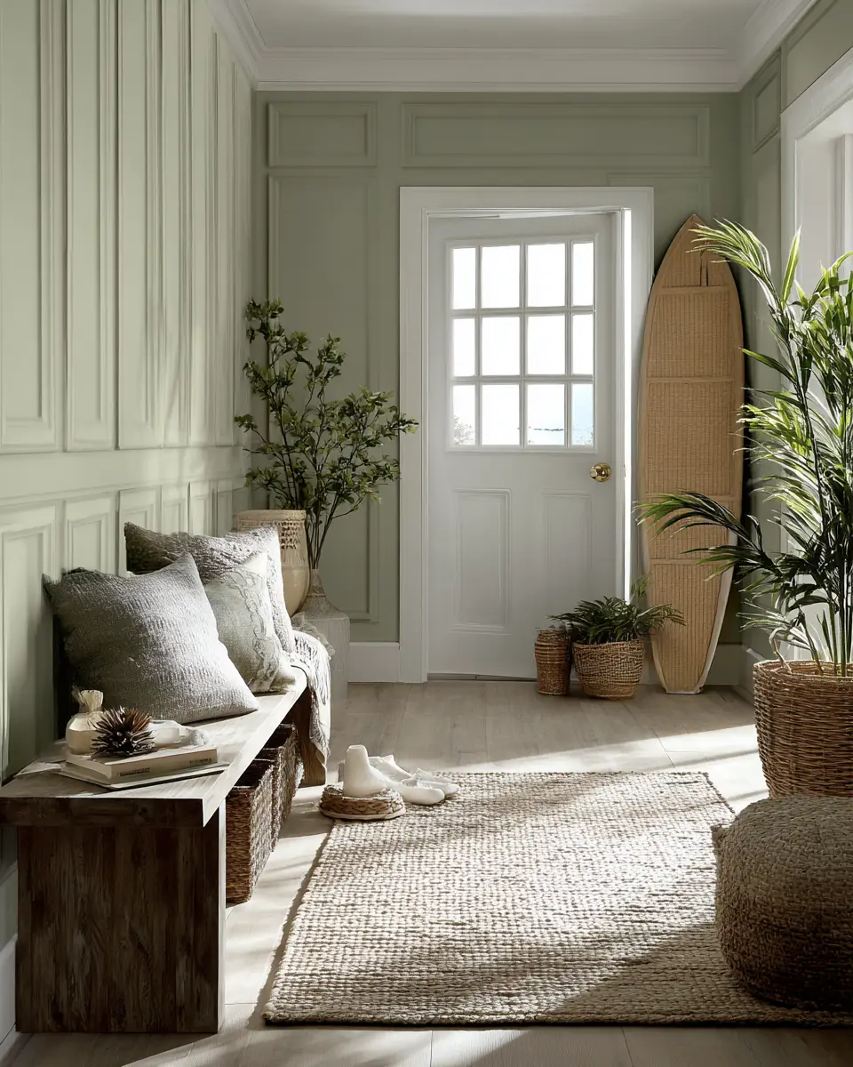 Olive Green Coastal Entryway Decor Ideas