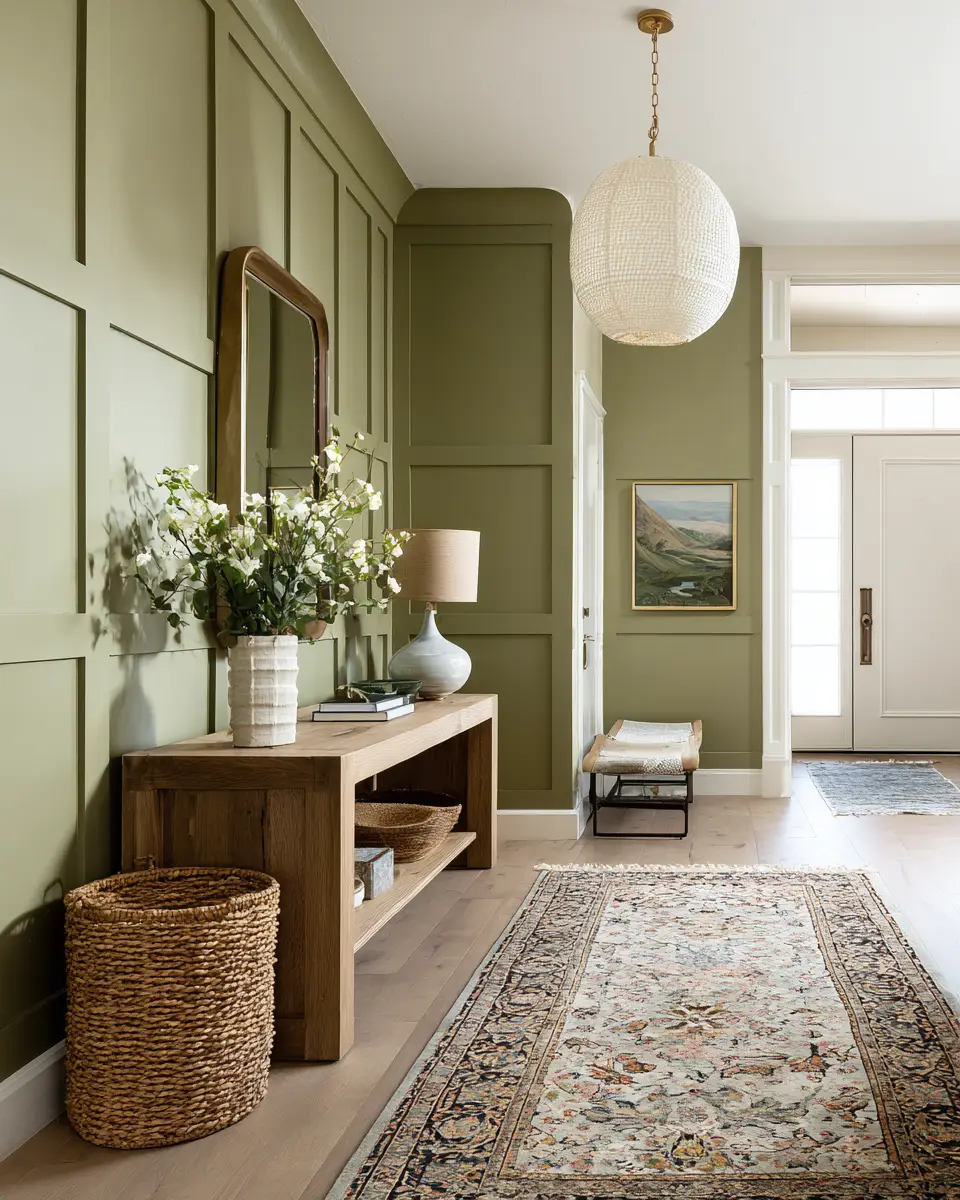 Olive Green Coastal Entryway Decor Ideas
