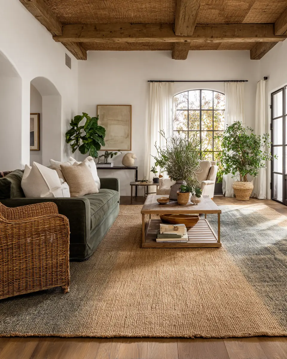 Olive Green Farmhouse Living Room Decor Ideas