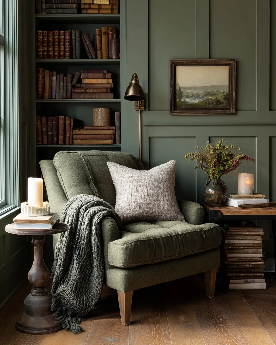 Olive Green Farmhouse Living Room Decor Ideas