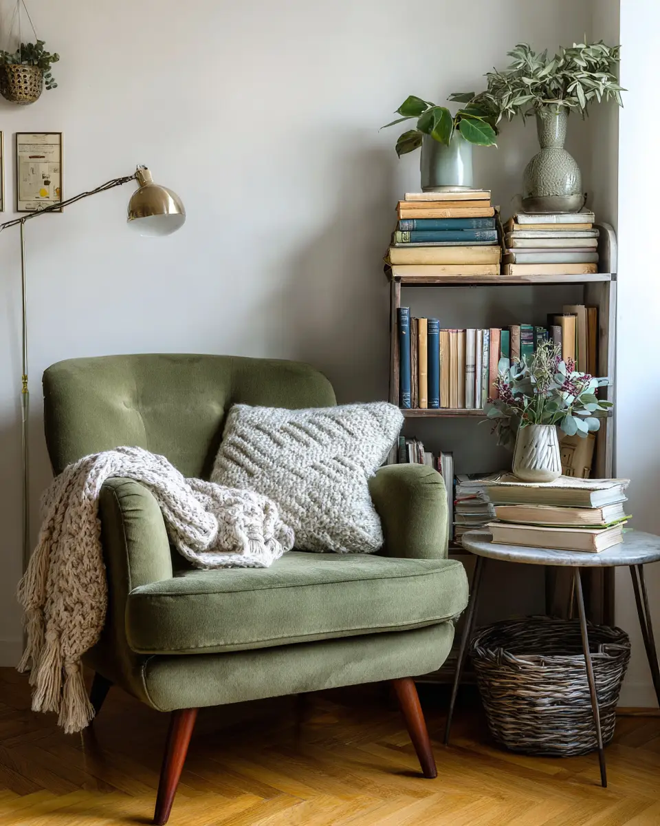 Olive Green Farmhouse Living Room Decor Ideas