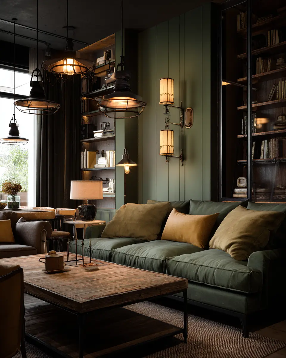 Olive Green Farmhouse Living Room Decor Ideas