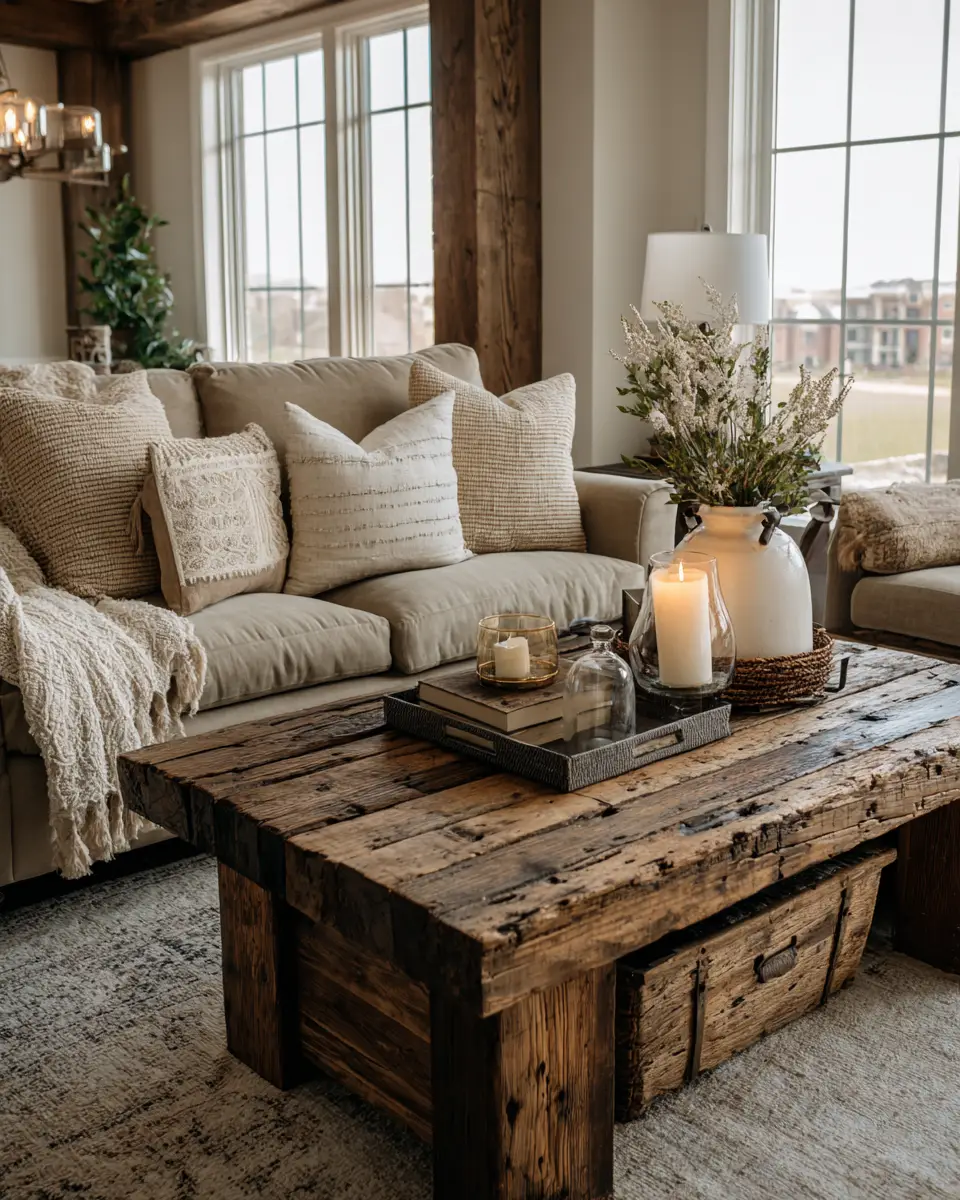 Olive Green Farmhouse Living Room Decor Ideas