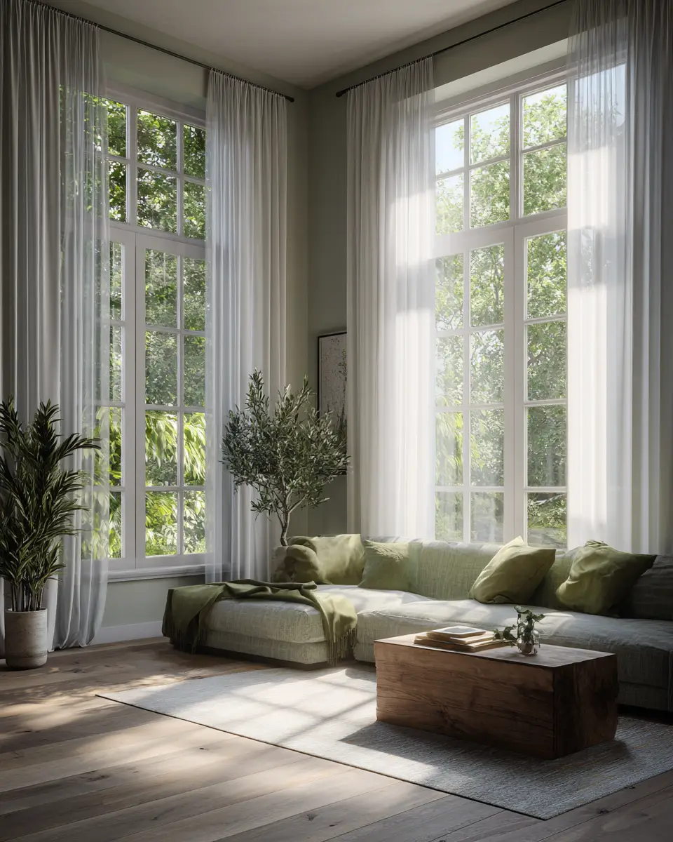 Olive Green Farmhouse Living Room Decor Ideas