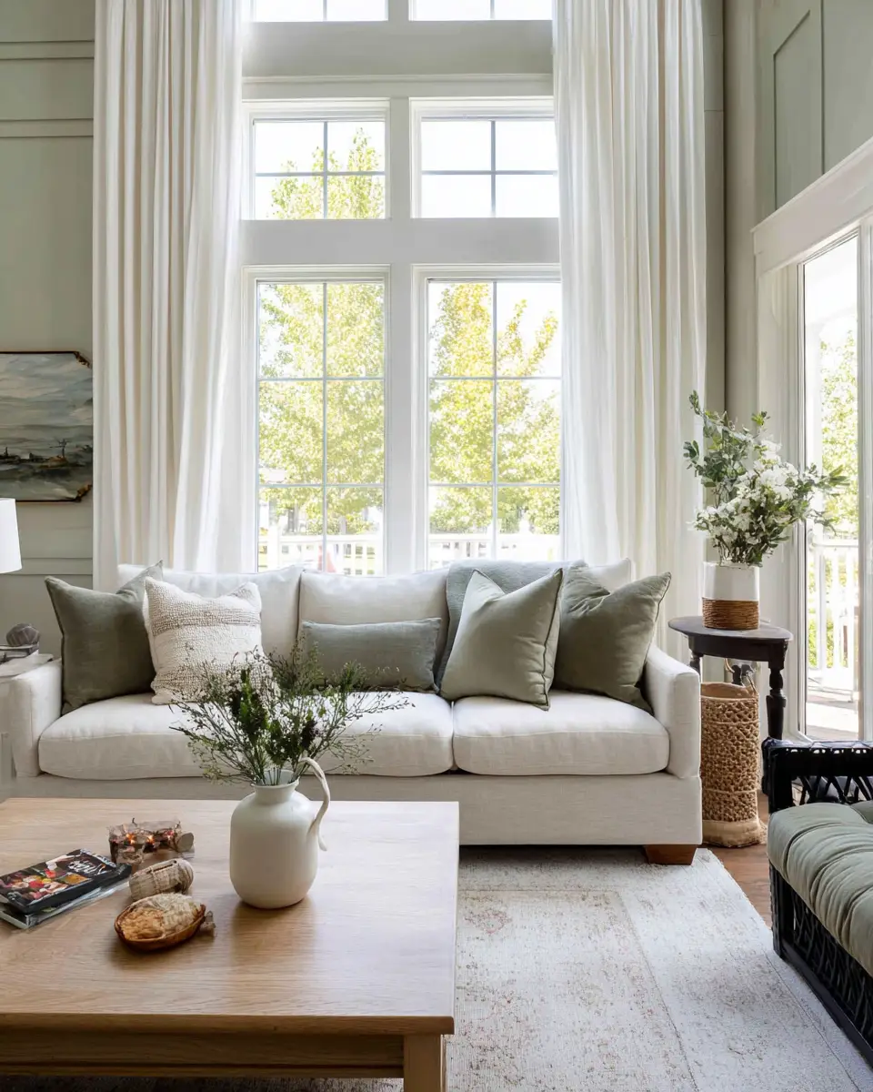 Olive Green Farmhouse Living Room Decor Ideas