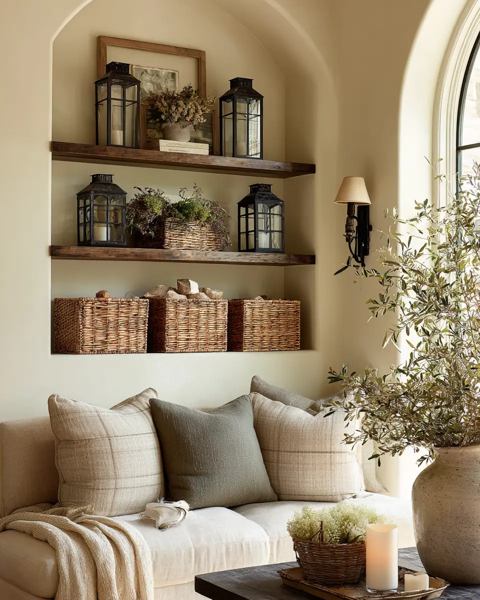 Olive Green Farmhouse Living Room Decor Ideas