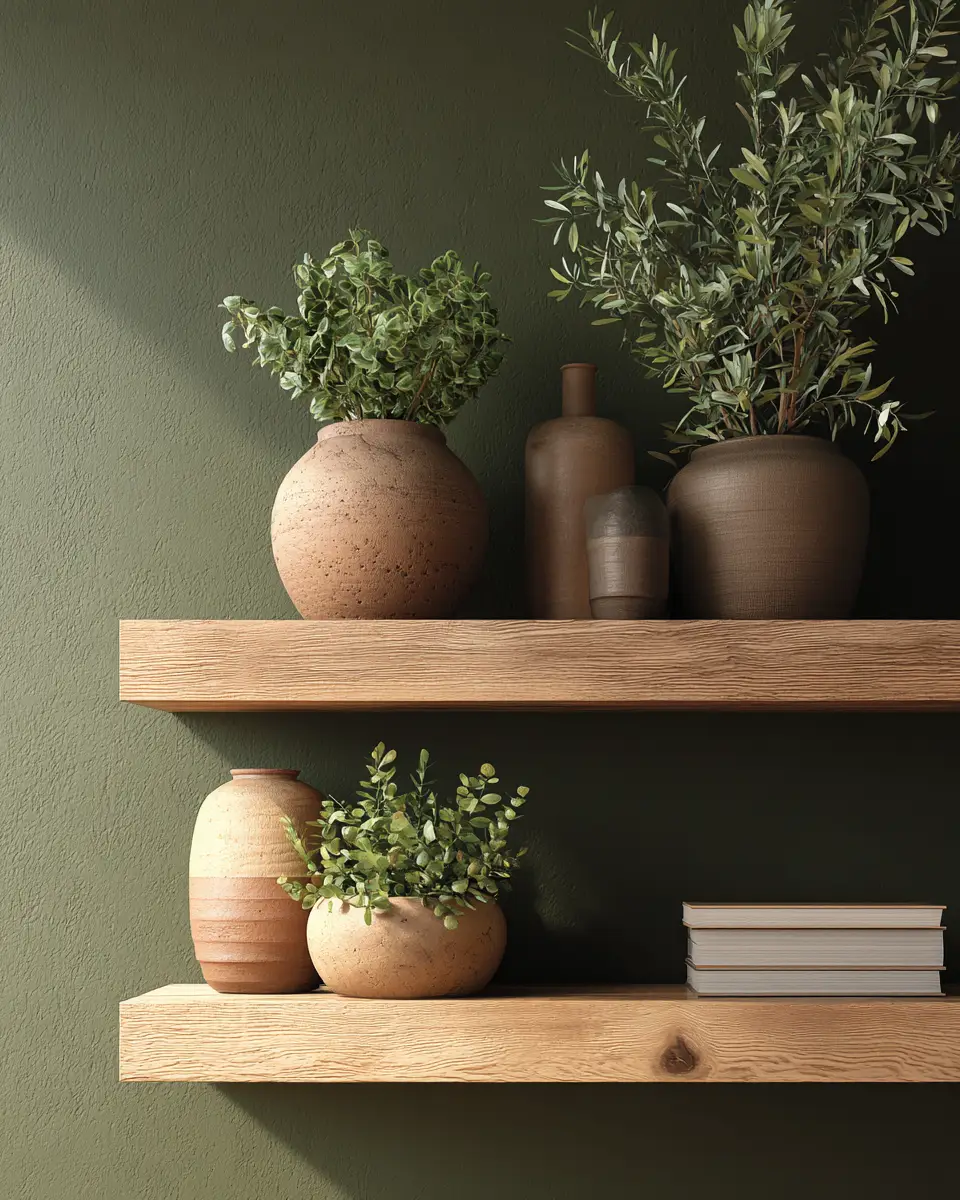 Olive Green Farmhouse Living Room Decor Ideas