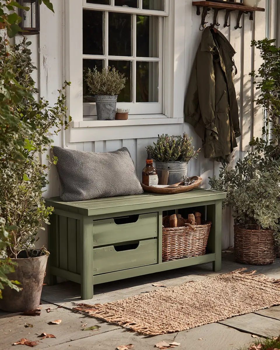 Olive Green Farmhouse Patio Decor Ideas