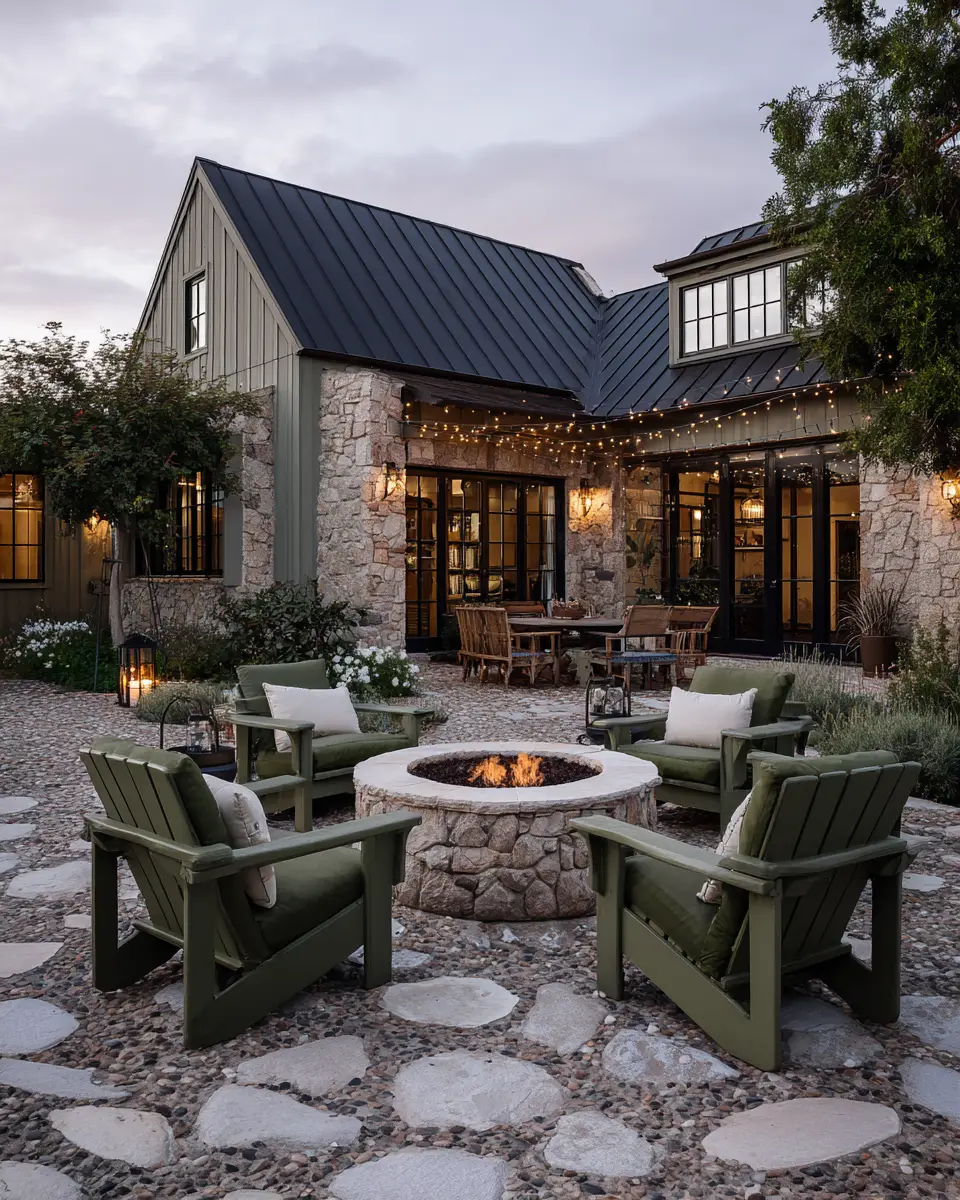 Olive Green Farmhouse Patio Decor Ideas