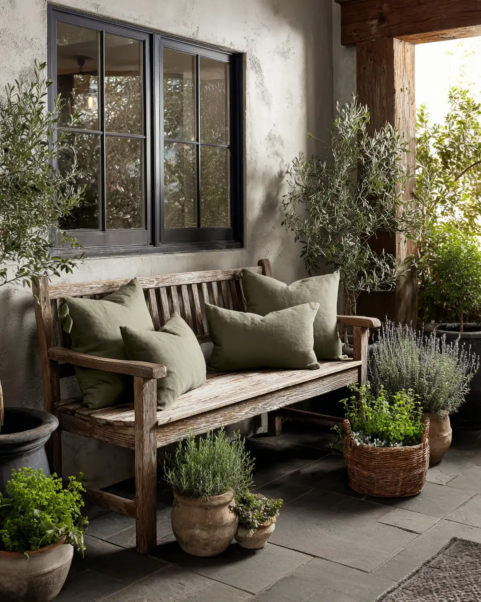 Olive Green Farmhouse Patio Decor Ideas