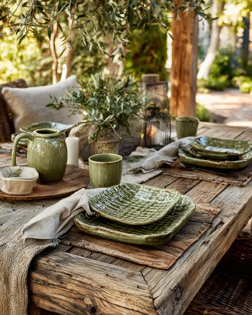 Olive Green Farmhouse Patio Decor Ideas