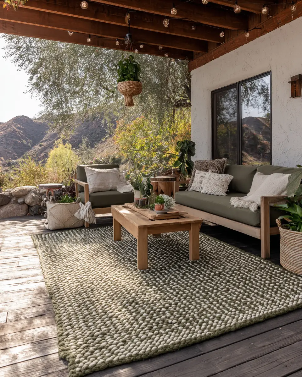 Olive Green Farmhouse Patio Decor Ideas