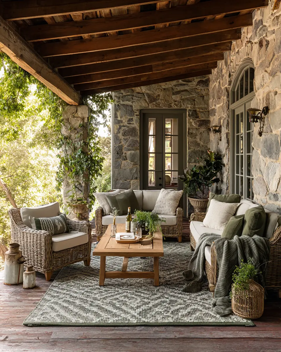 Olive Green Farmhouse Patio Decor Ideas