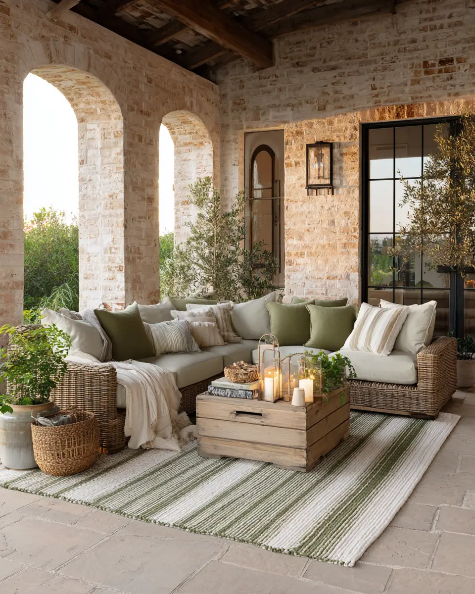 Olive Green Farmhouse Patio Decor Ideas