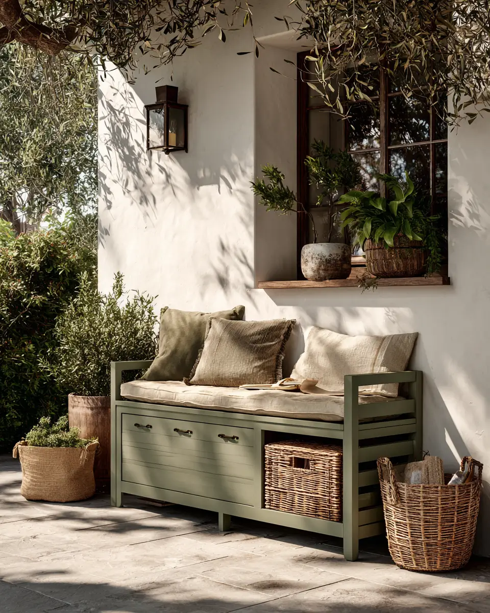 Olive Green Farmhouse Patio Decor Ideas