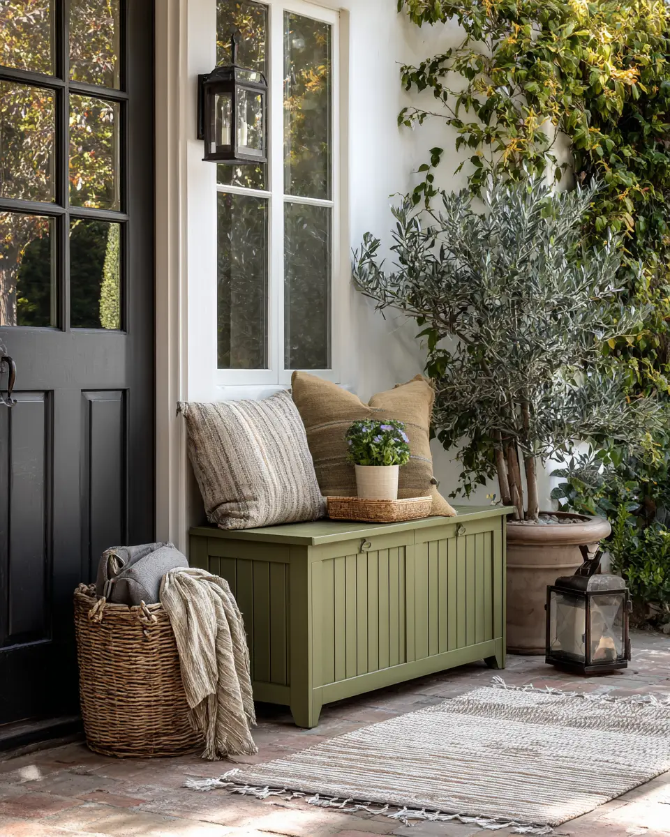 Olive Green Farmhouse Patio Decor Ideas