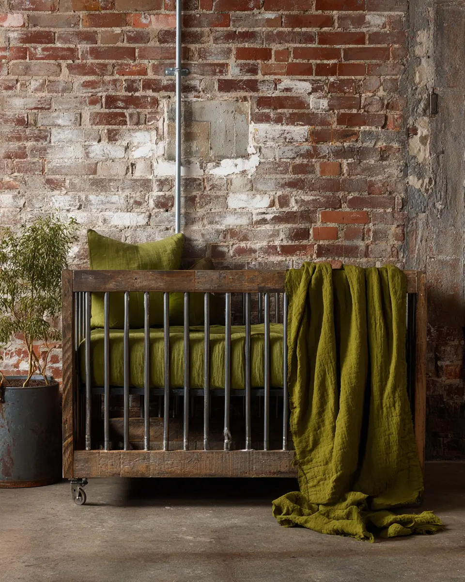 Olive Green Industrial Nursery Decor Ideas